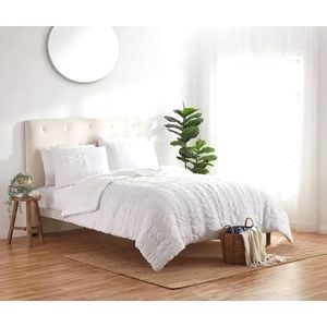 Woven Seersucker 2 PC Comforter Set White Twin/TXL